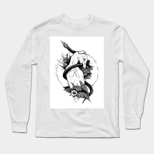 St. Guinefort , punk snake greyhound tattoo pen and ink Long Sleeve T-Shirt